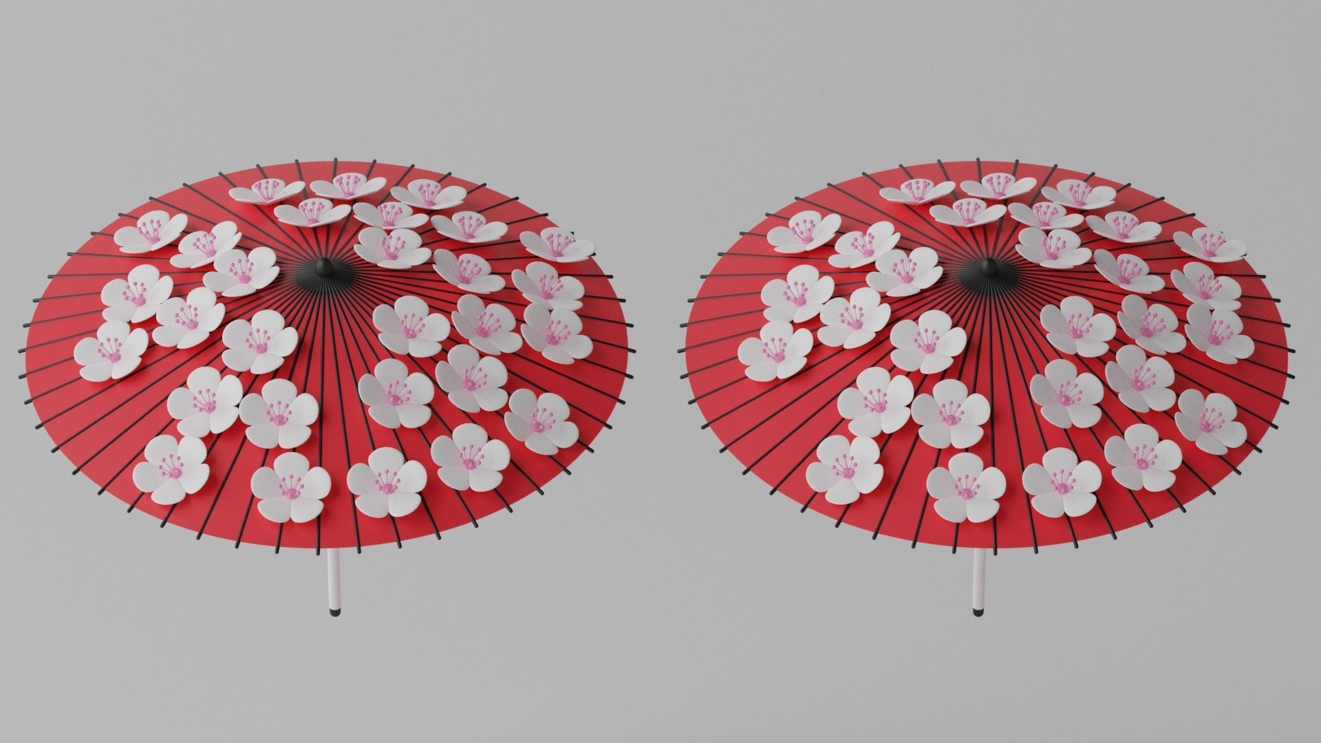 Cartoon Japanese Umbrella Collection 1 3D model_1