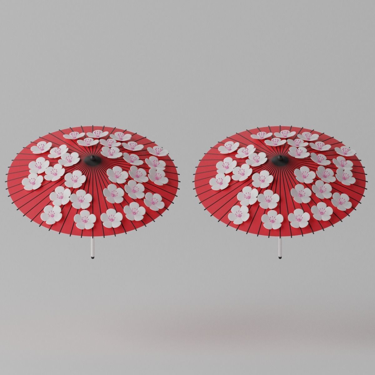 Cartoon Japanese Umbrella Collection 1 3D model_8