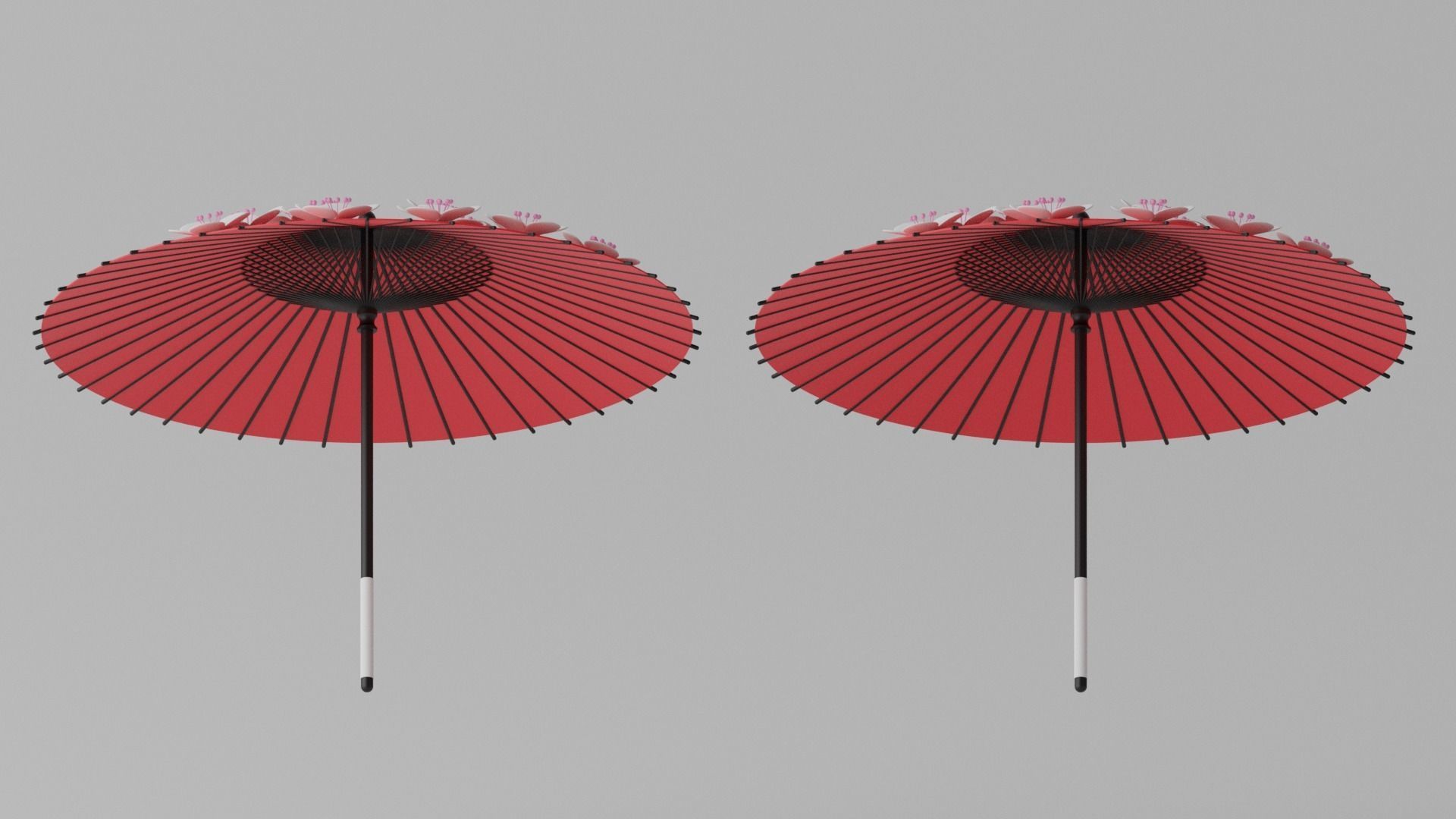Cartoon Japanese Umbrella Collection 1 3D model_4