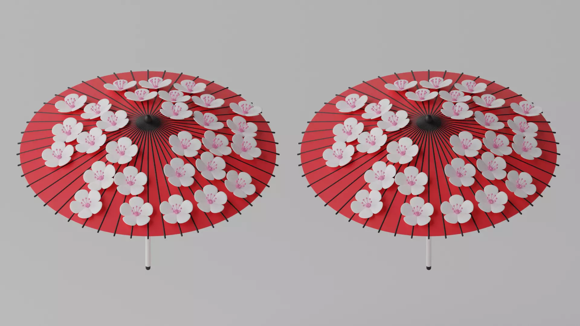 Cartoon Japanese Umbrella Collection 1 3D model_0