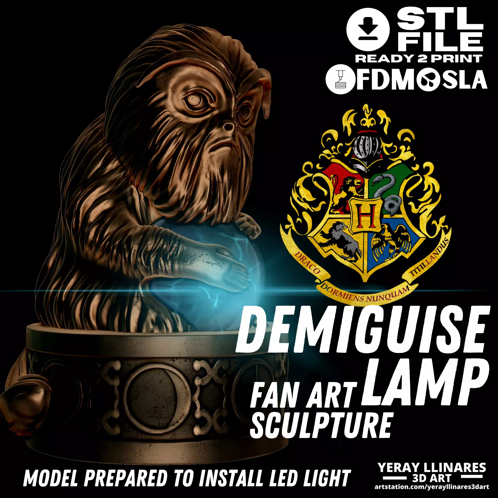 Demiguise Moon Lamp - Harry Potter Hogwarts Legacy 3D print model_0
