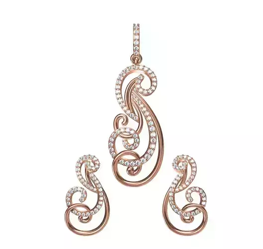 Women Earrings Pendant Set STL JCD Details