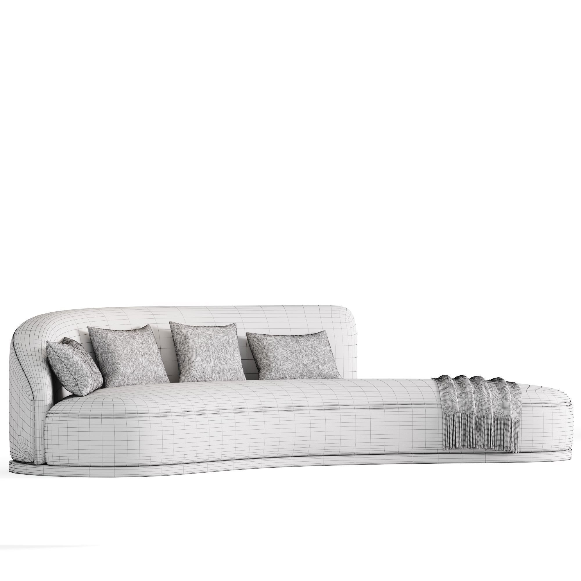 Marseille 2 Sofa in Mohair 3D model_7