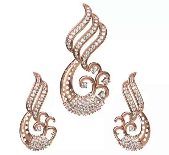 Women Earrings Pendant Set STL JCD Details