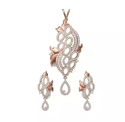 Women Earrings Pendant Set STL JCD Details
