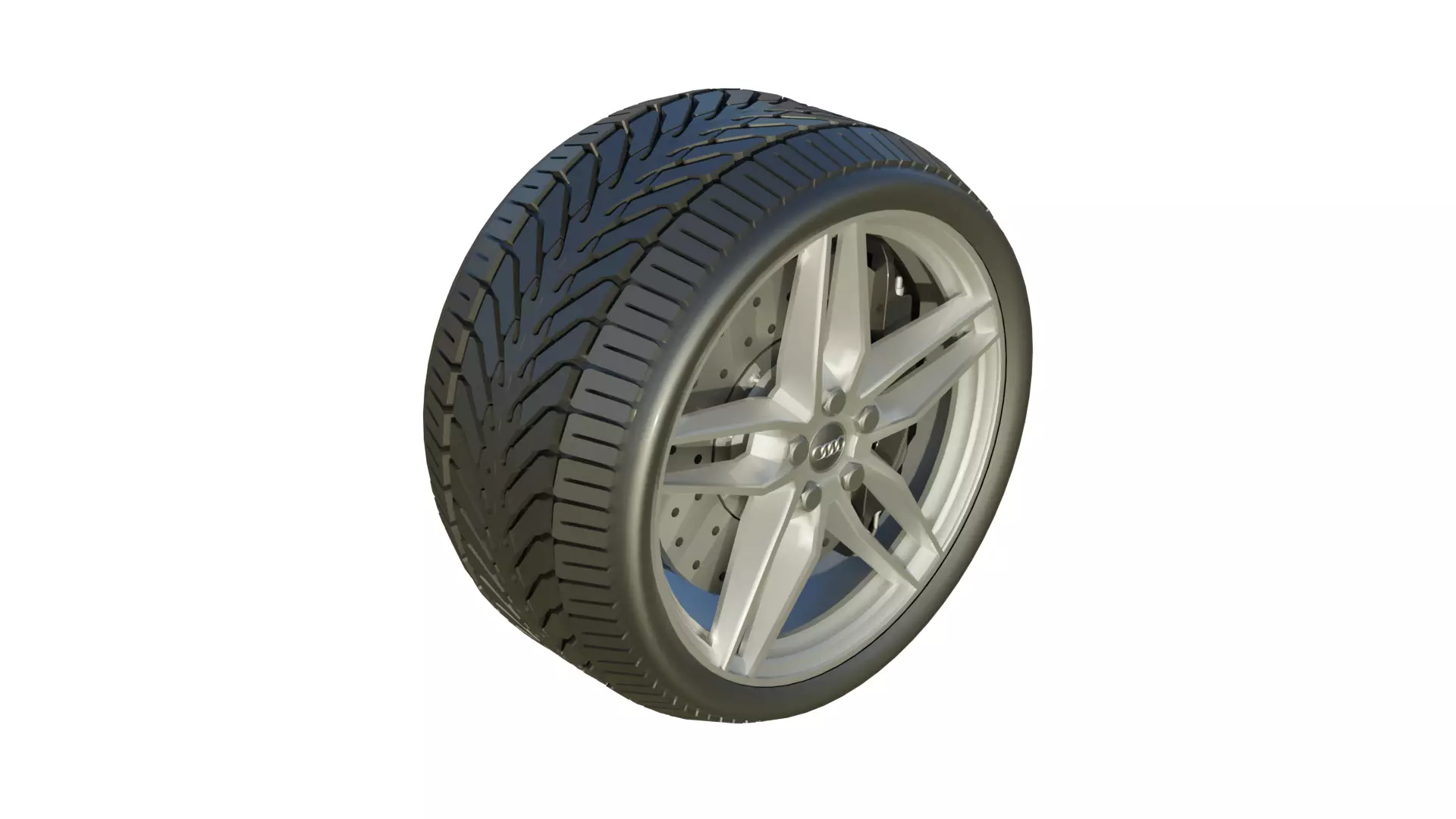 Audi R8 V10 Plus Wheel rigged Free 3D model