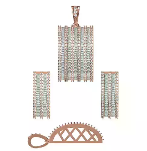 Women Earrings Pendant Set STL JCD Details