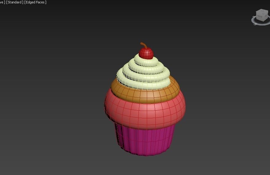 Cupcake  3D food Free low-poly 3D model_4