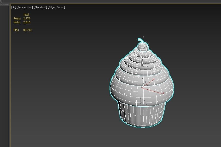 Cupcake  3D food Free low-poly 3D model_8