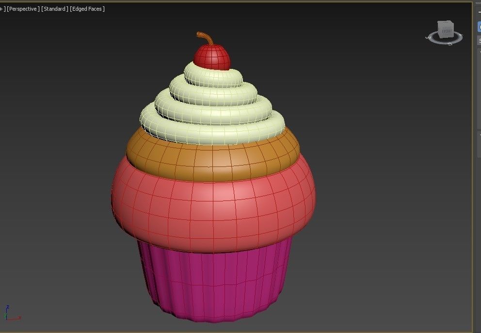 Cupcake  3D food Free low-poly 3D model_9