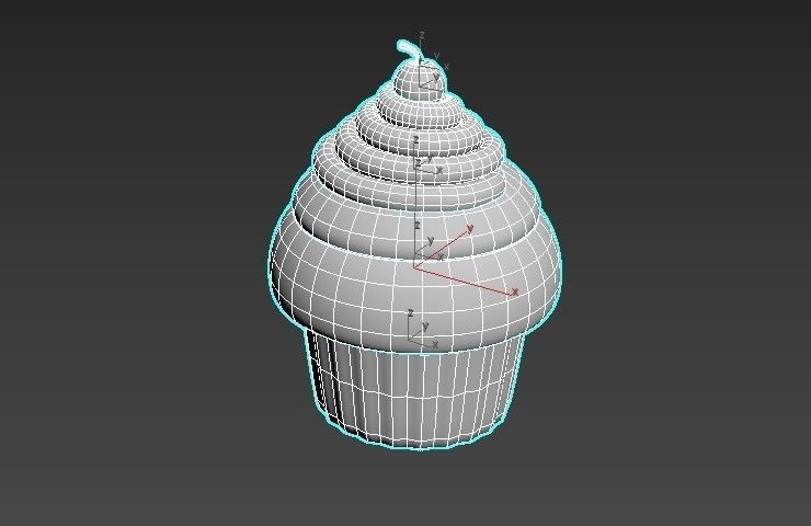 Cupcake  3D food Free low-poly 3D model_6
