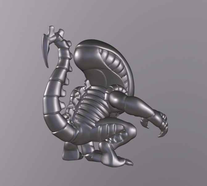 Chibi Alien 3D print model_4