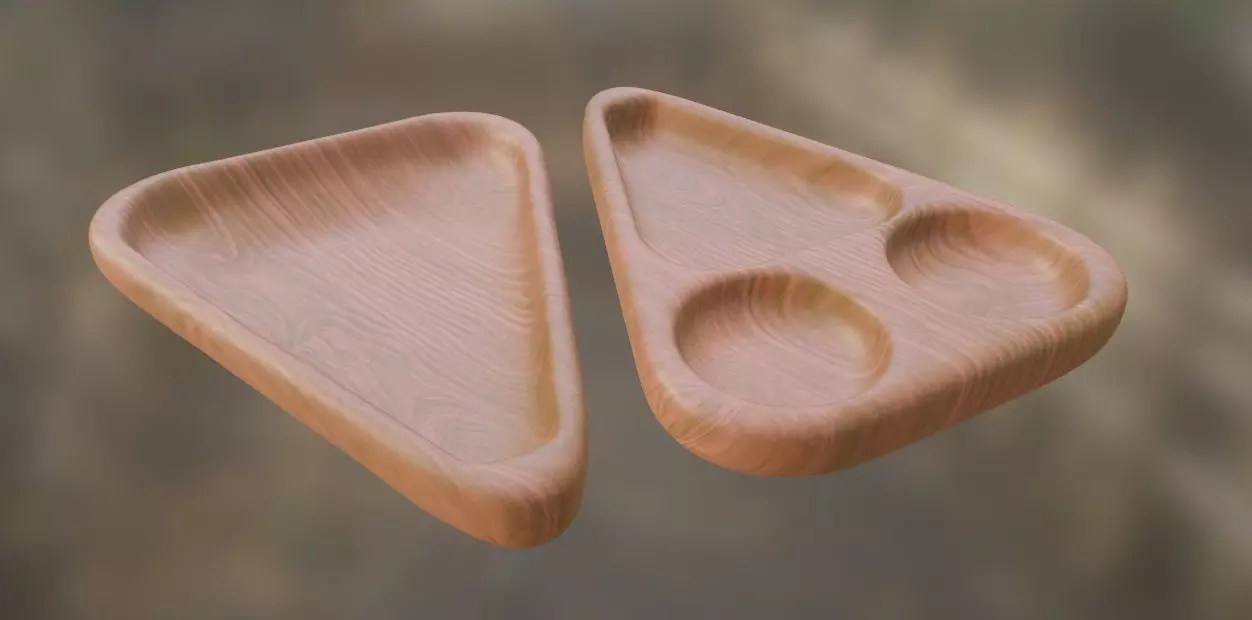 Triangular dishes 3D print model_0