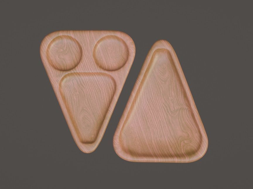 Triangular dishes 3D print model_1