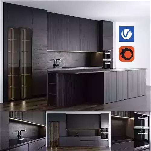 Modern Kitchen Free 3D model