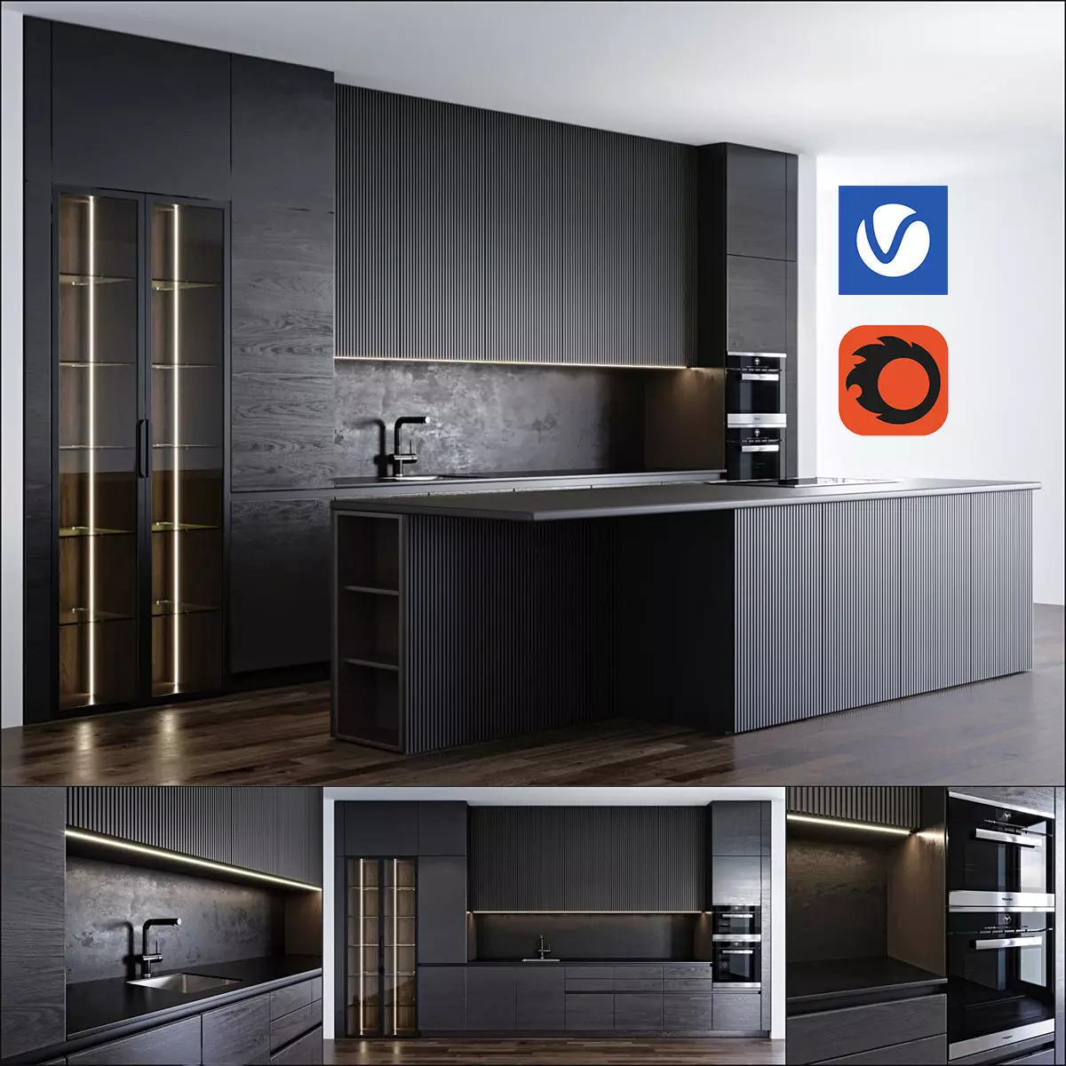 Modern Kitchen Free 3D model