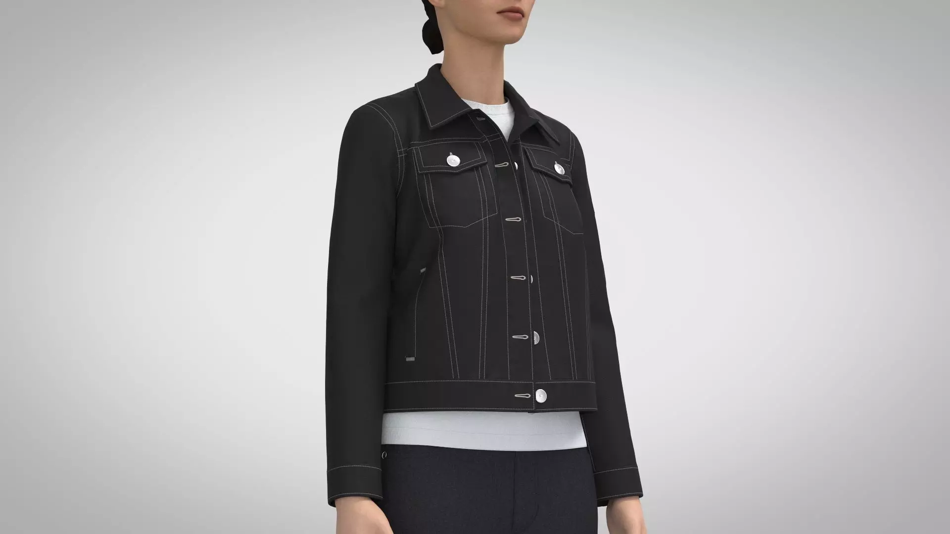 Women Denim Jacket 3D model