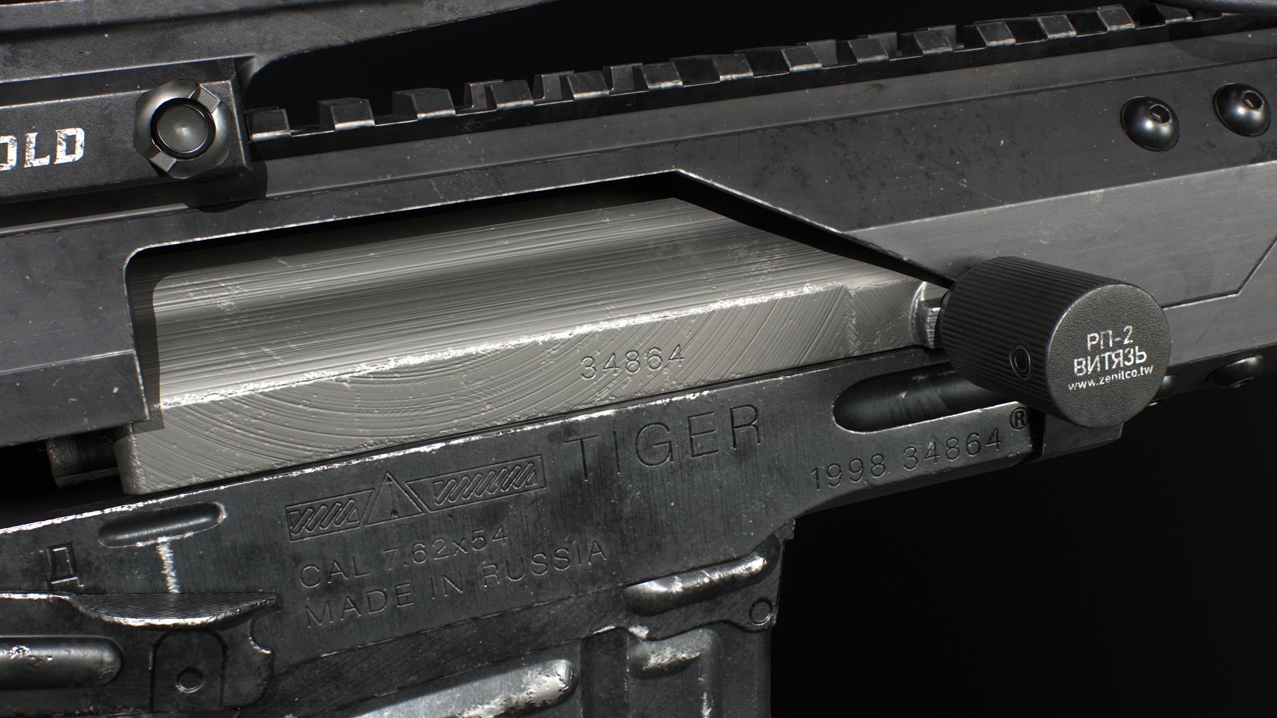 SVD Dragunov Tiger Sniper Rifle with Tactical Kits Low-poly 3D model_6