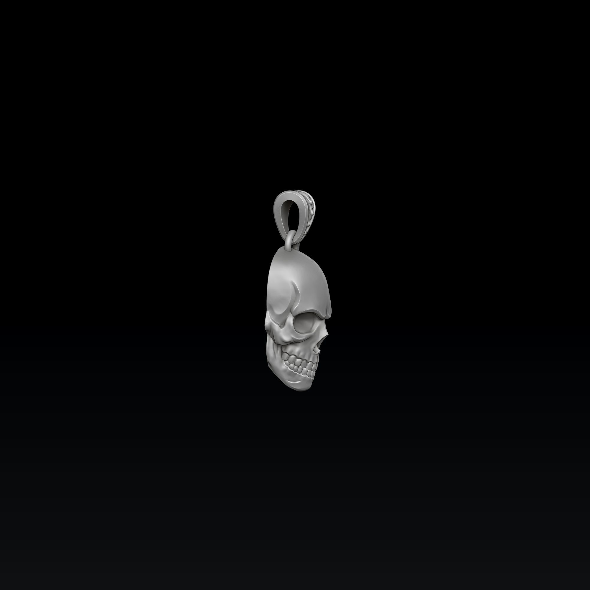 Skull Pendant Version 2 3D print model_7