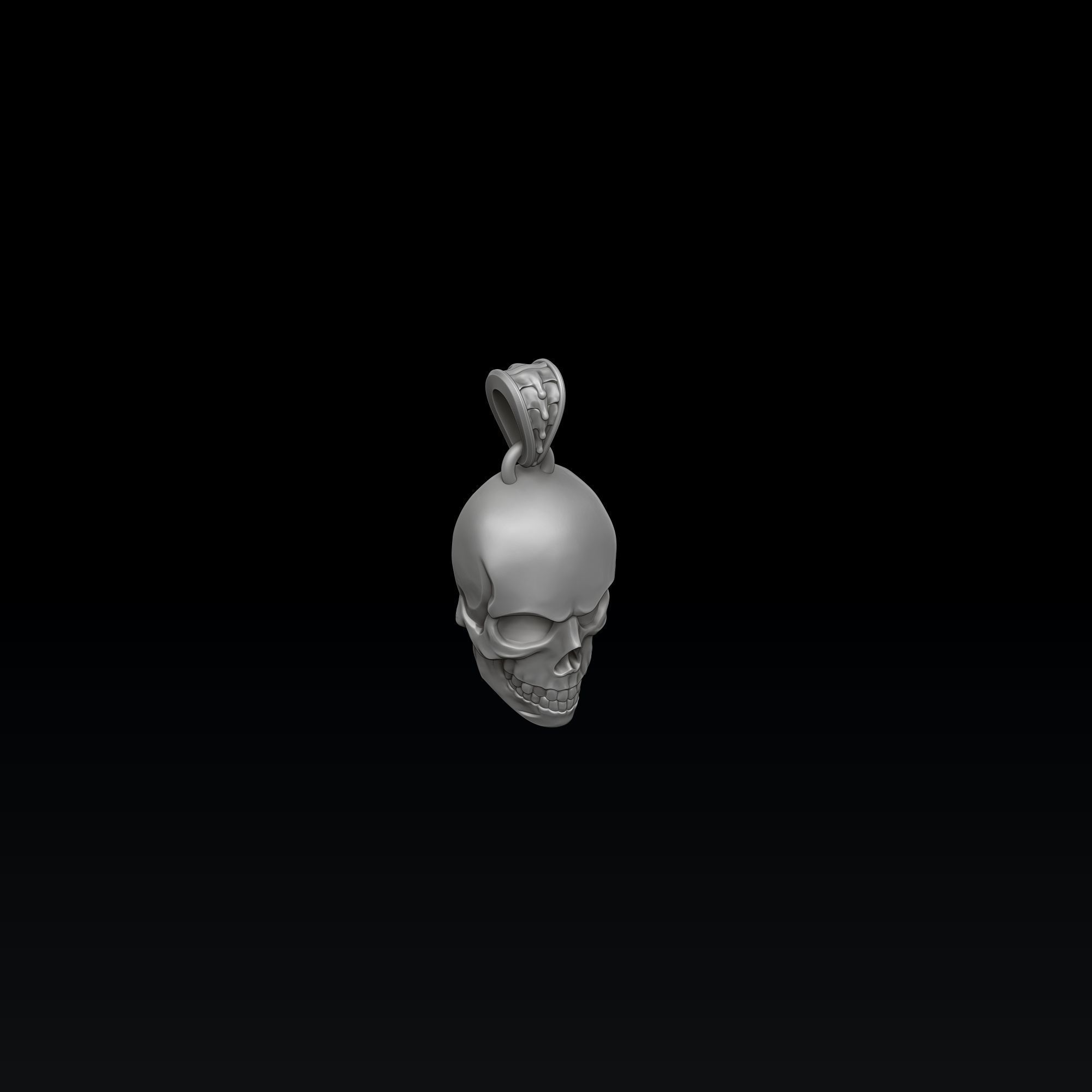 Skull Pendant Version 2 3D print model_4