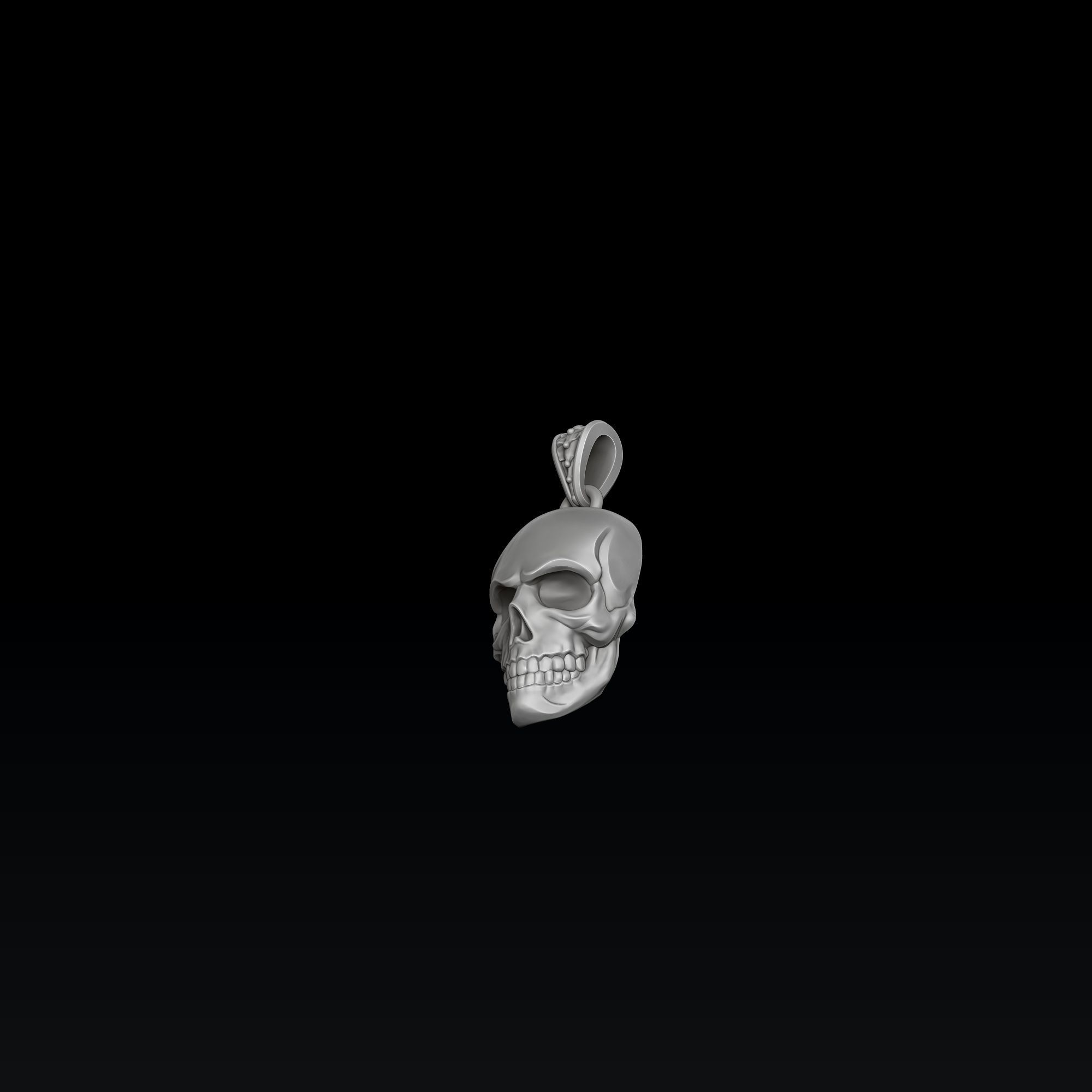 Skull Pendant Version 2 3D print model_6