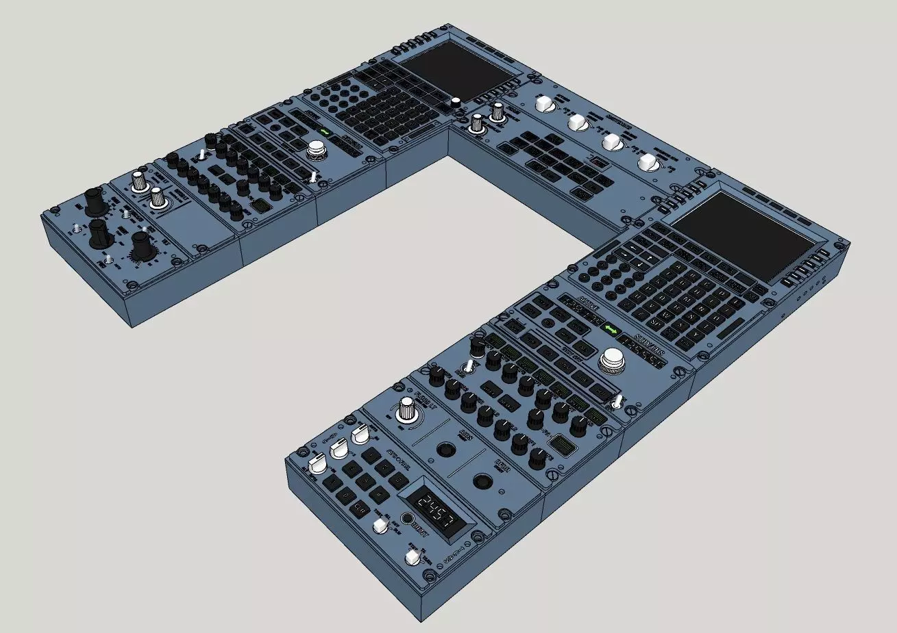 A320 Full pedestal - PCB Compatible 3D print model_0