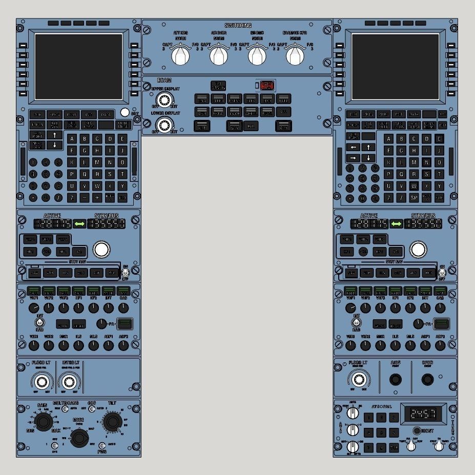 A320 Full pedestal - PCB Compatible 3D print model_3