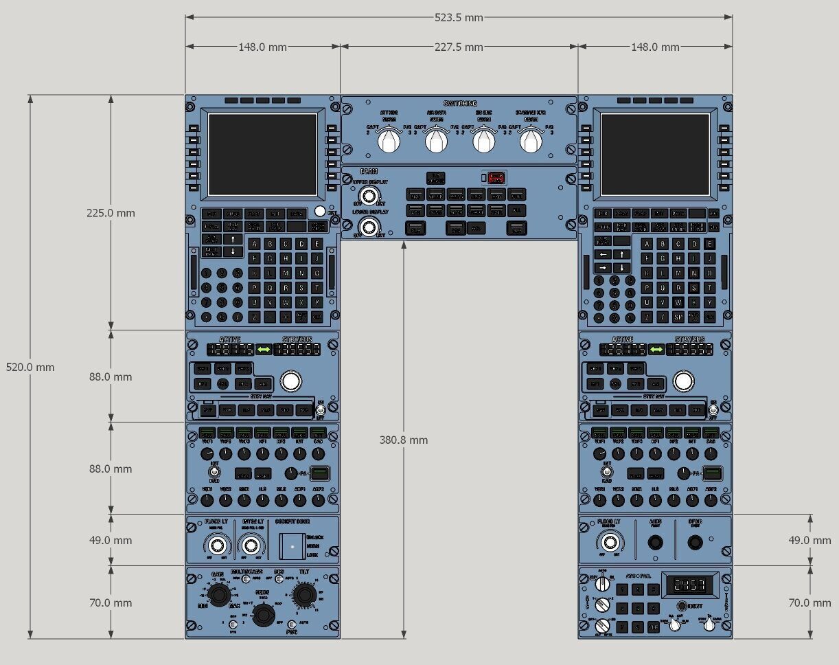 A320 Full pedestal - PCB Compatible 3D print model_4