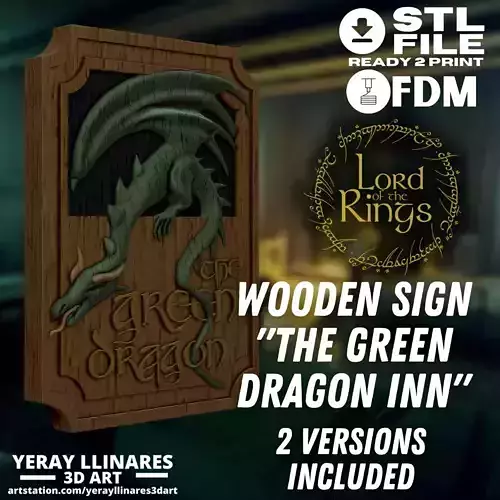 The Green Dragon Inn sign 3D print model