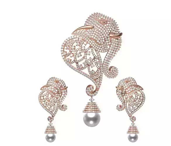 Women Earrings Pendant Set STL JCD Details