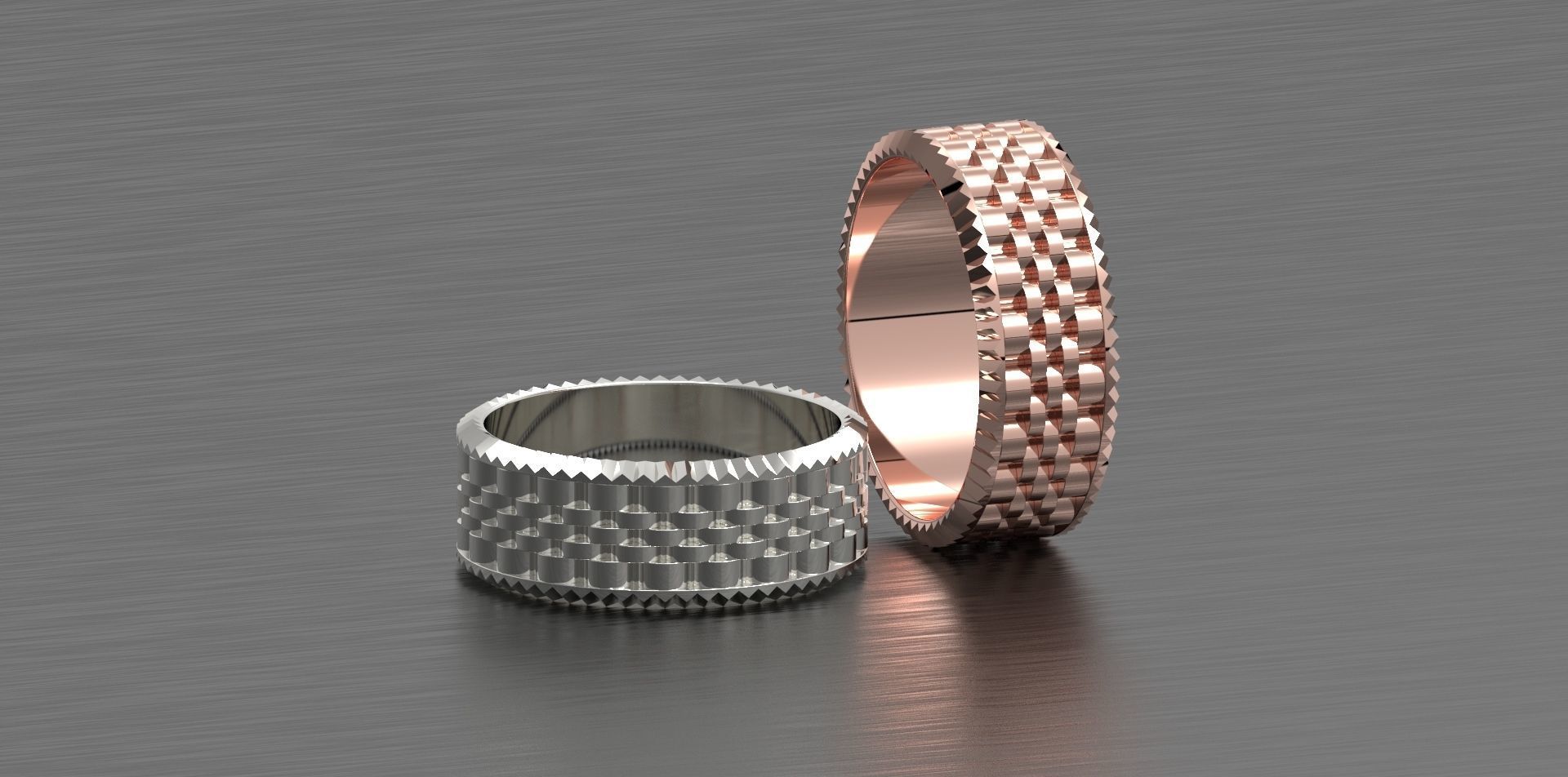 Wedding ring width 8 mm 3D print model_5