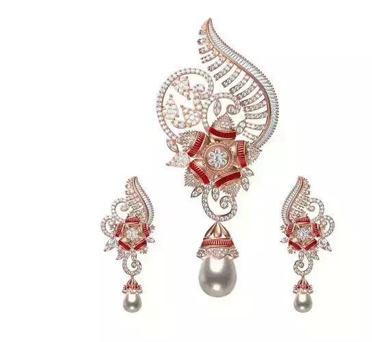 Women Earrings Pendant Set STL JCD Details