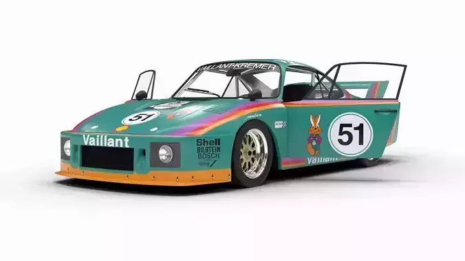 Porsche 935 K2 1977 Kremer  Racing HQ 3D model