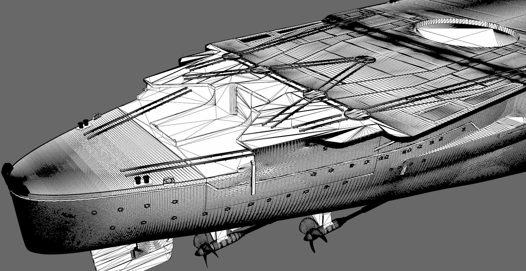 Battleship Yamato Hull - Personal license - 1-200 scale 3D print model_18