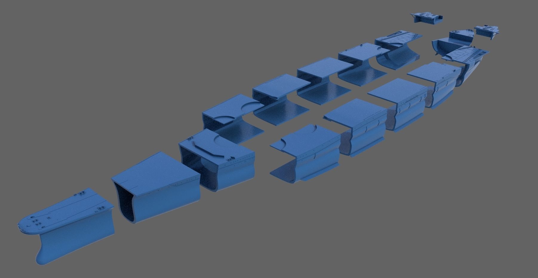 Battleship Yamato Hull - Personal license - 1-200 scale 3D print model_6