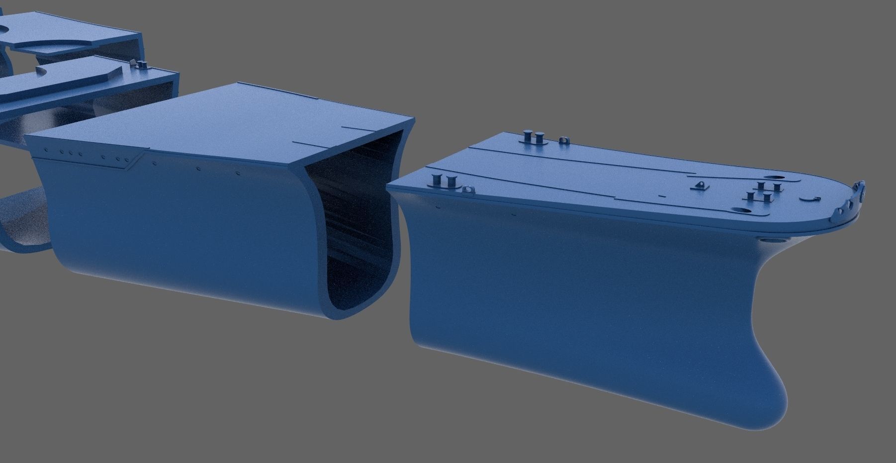 Battleship Yamato Hull - Personal license - 1-200 scale 3D print model_9