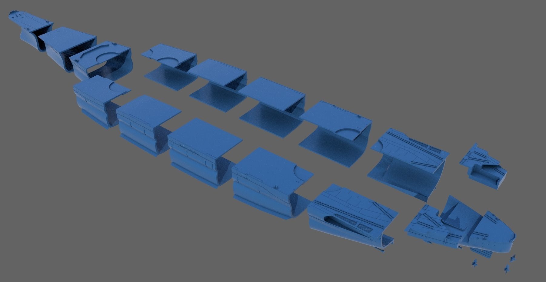 Battleship Yamato Hull - Personal license - 1-200 scale 3D print model_7