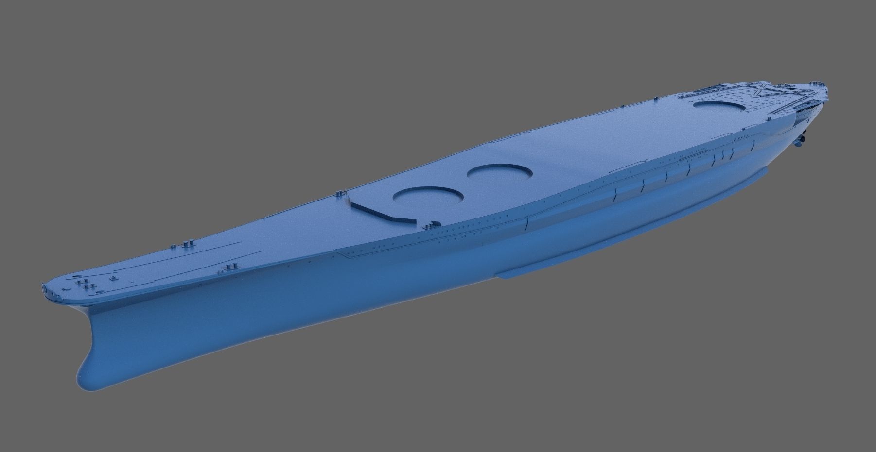 Battleship Yamato Hull - Personal license - 1-200 scale 3D print model_1