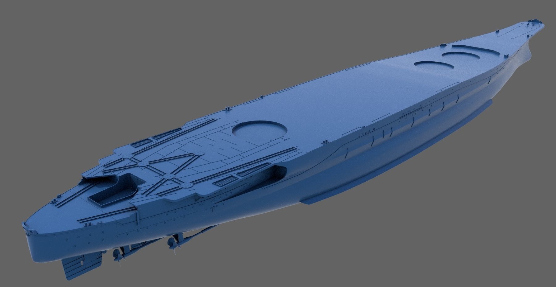 Battleship Yamato Hull - Personal license - 1-200 scale 3D print model_3