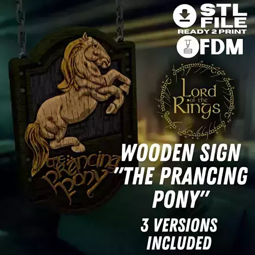 The Prancing Pony Inn sign 3D print model