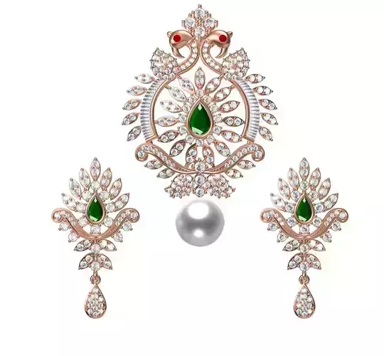 Women Earrings Pendant Set STL JCD Details