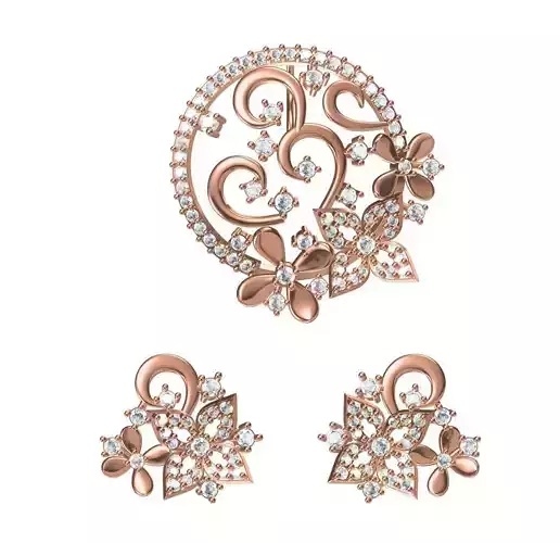 Women Earrings Pendant Set STL JCD Details