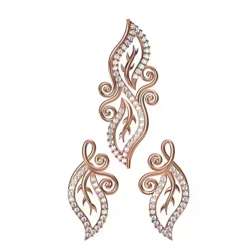 Women Earrings Pendant Set STL JCD Details