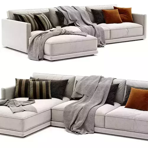 Braxton 2 Piece Sectional Cobblestone Jute 3D model
