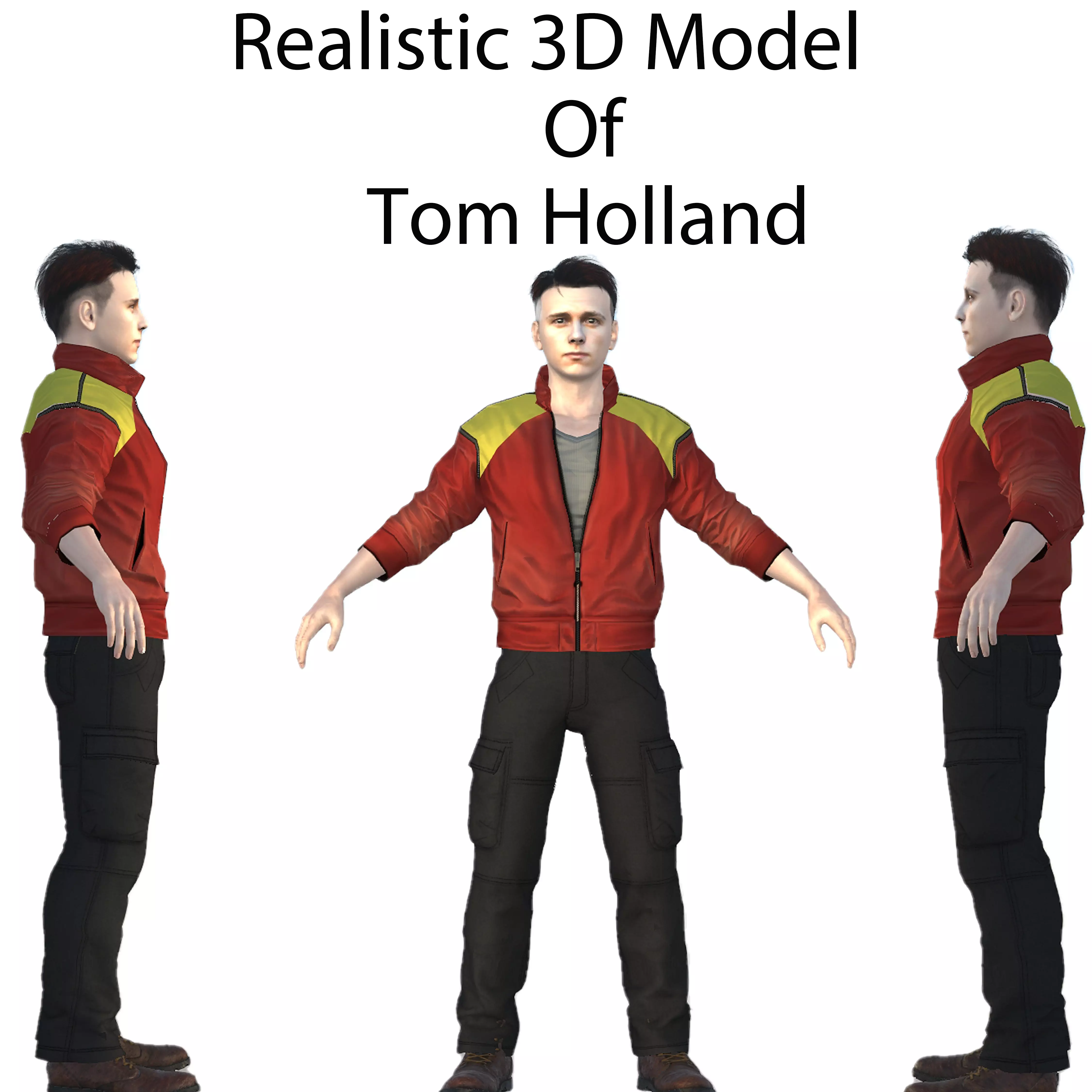 Tom Holland  Low-poly 3D model_0