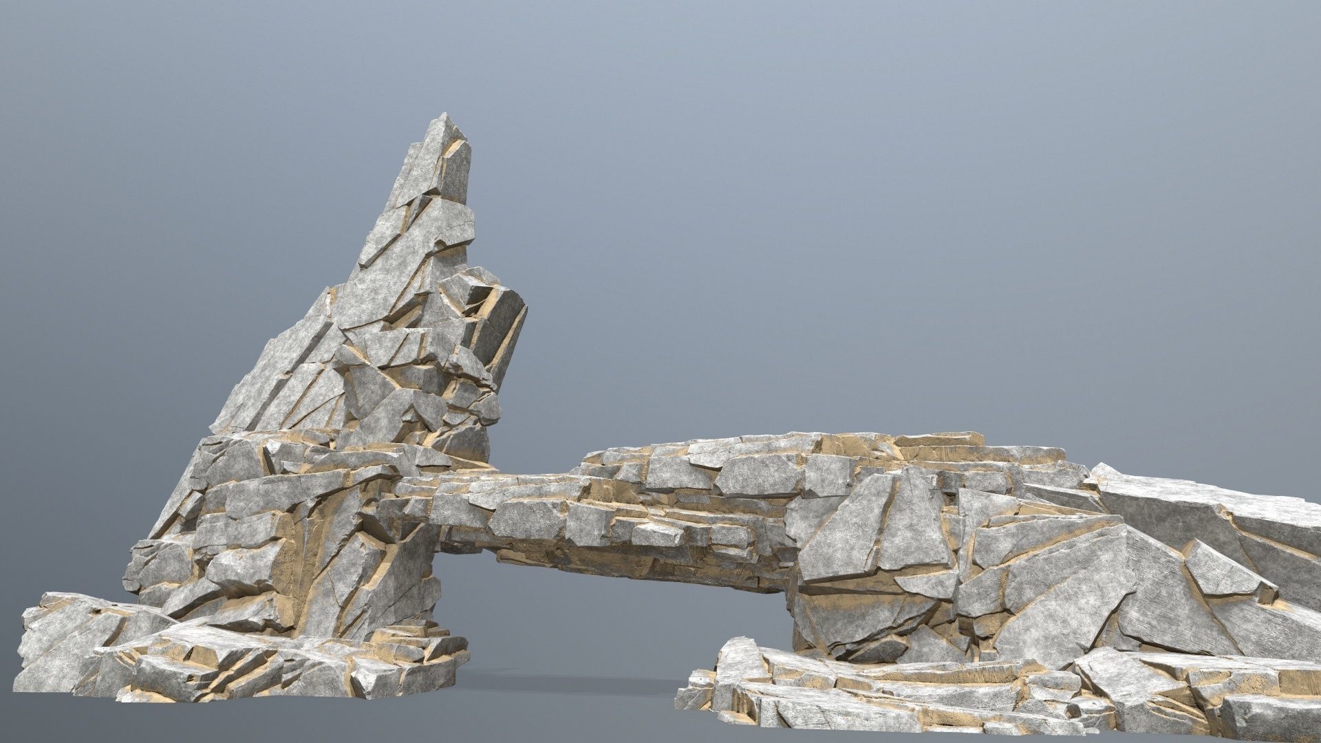 desert rocks  Low-poly 3D model_2