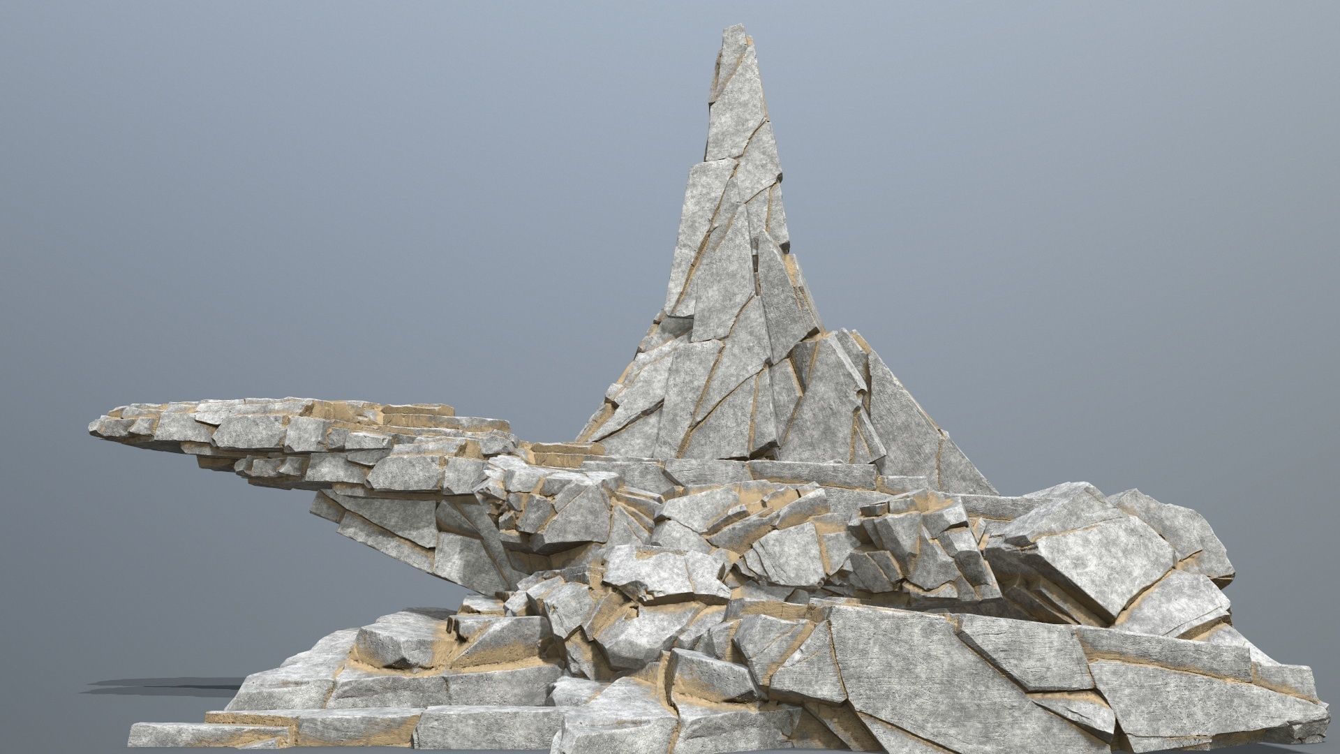 desert rocks  Low-poly 3D model_1