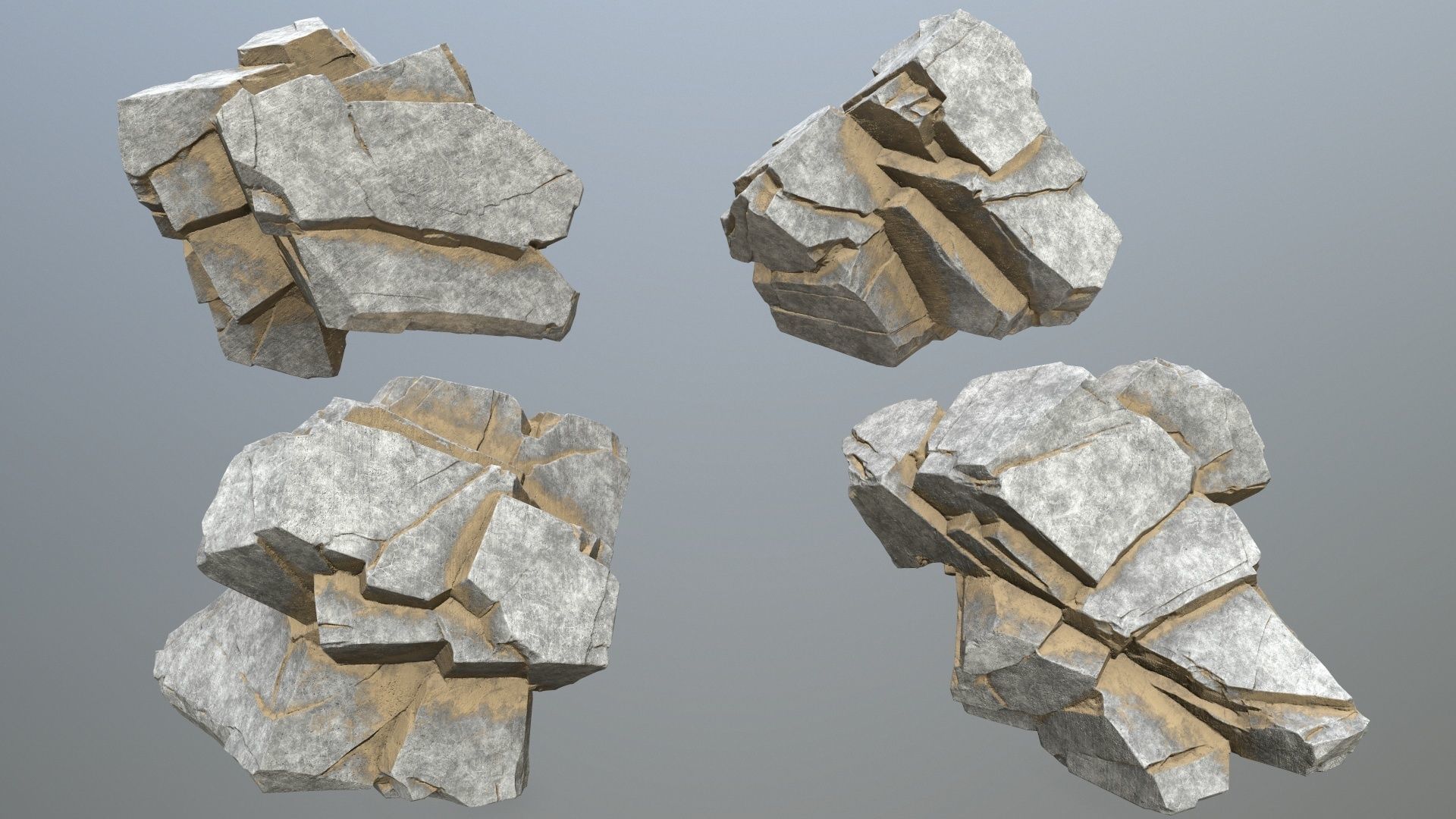 desert rocks  Low-poly 3D model_14