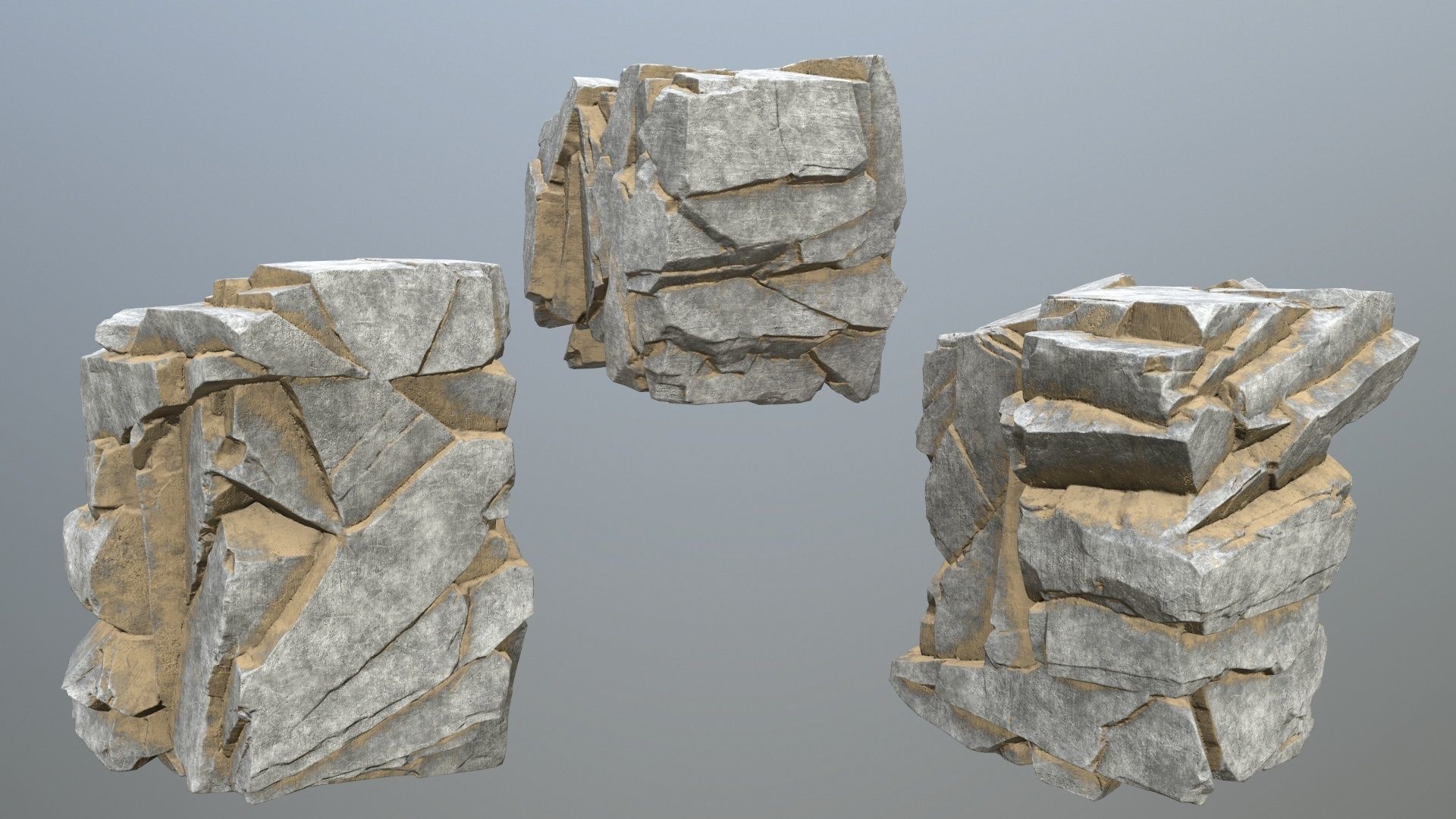 desert rocks  Low-poly 3D model_15