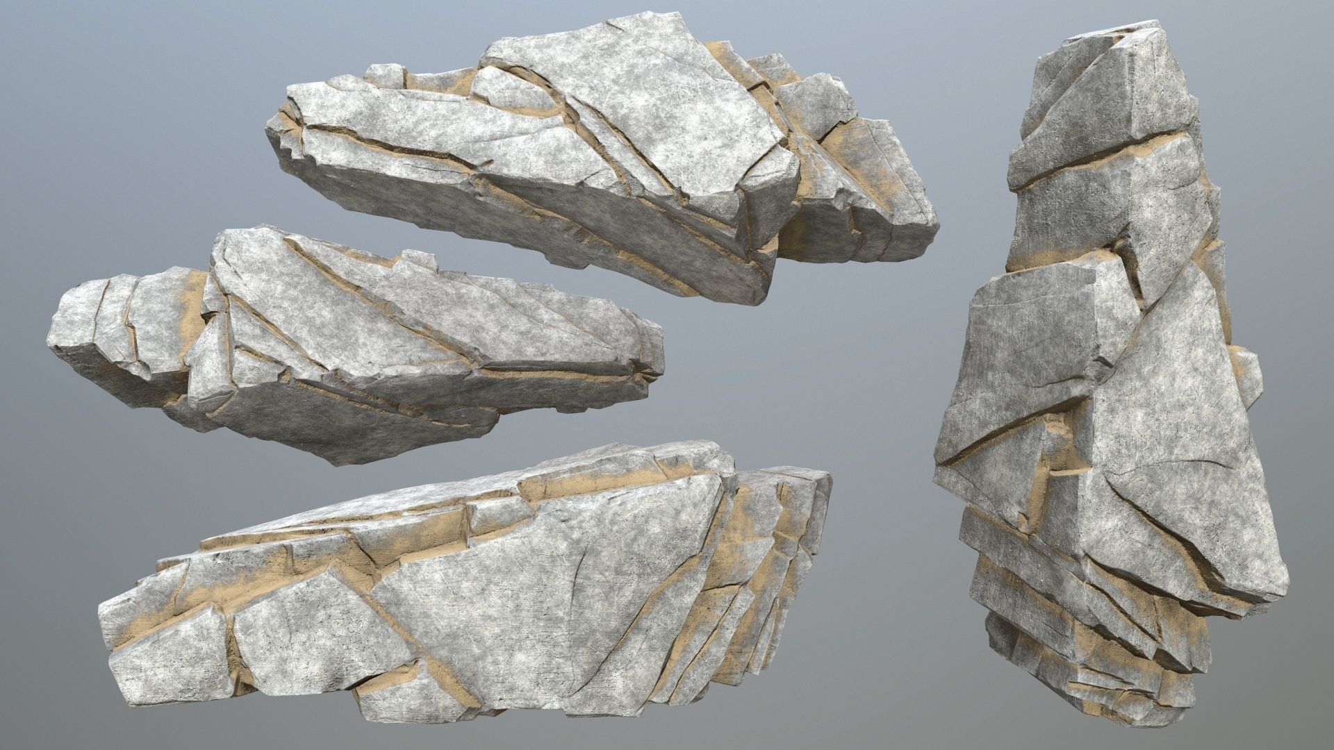 desert rocks  Low-poly 3D model_16